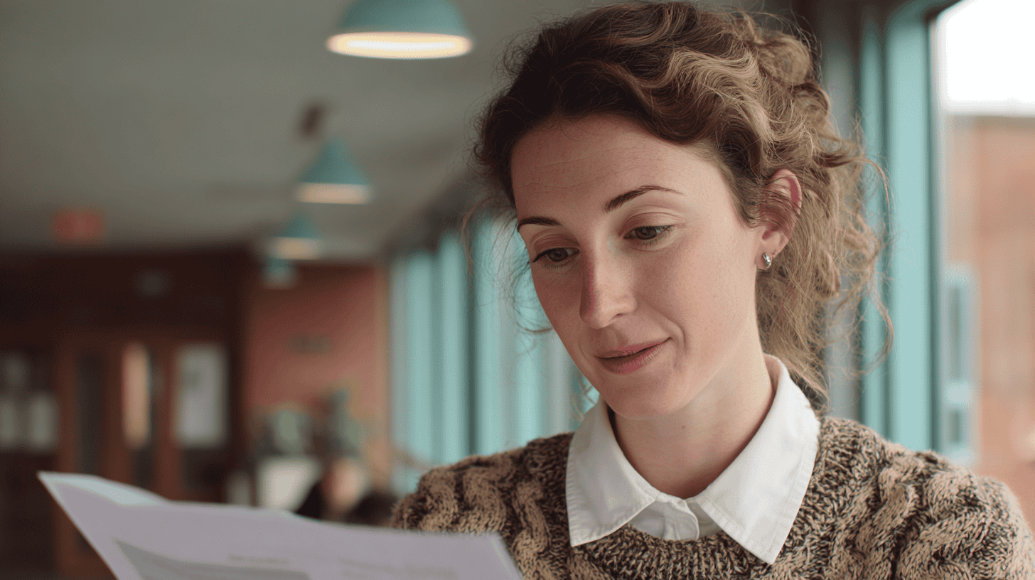 A teacher reads a data report.